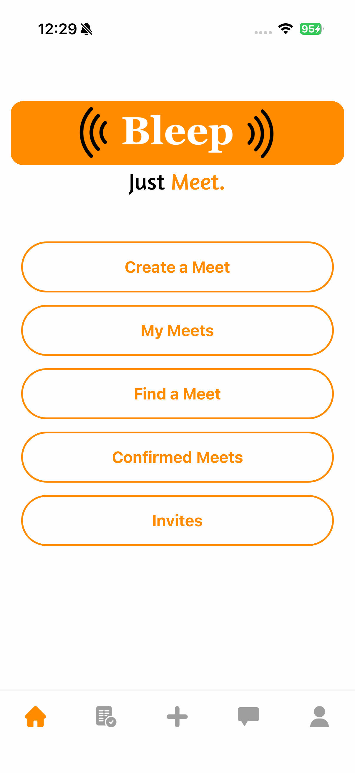 The Bleep home screen